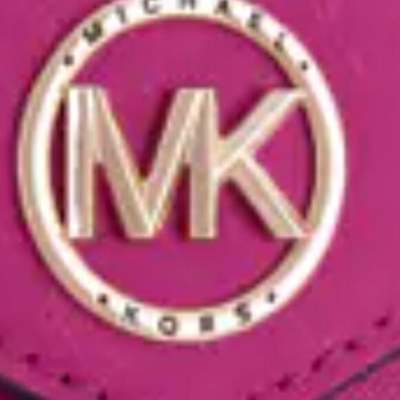 Michael Kors Greenwich Medium Envelope Trifold Leather Wallet- Wild Berry - Picture 4 of 11